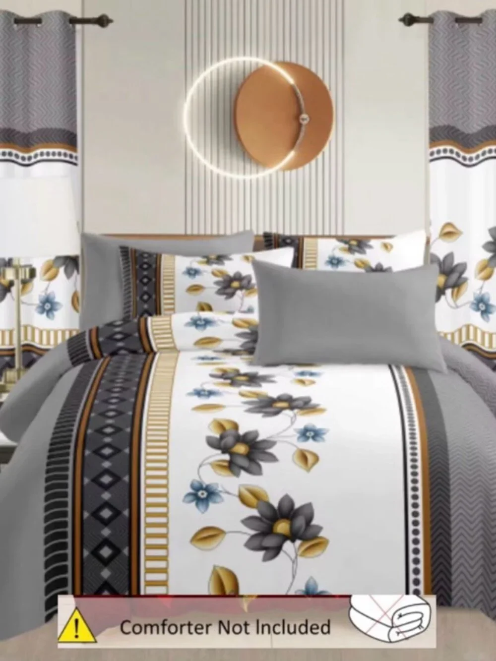 King Size 8-Piece Cotton Bedding Set with, 4 Pillowcases, Flat & Fitted Sheets,